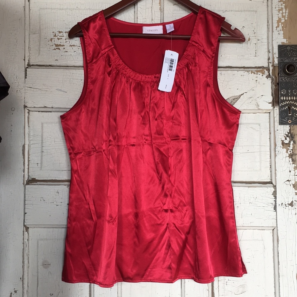 NWT Chico’s Tank / Shell Sleeveless Career Red Top